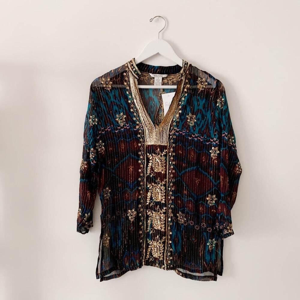 Y2K Z.B.D Design Silk Tunic - Picture 5 of 5